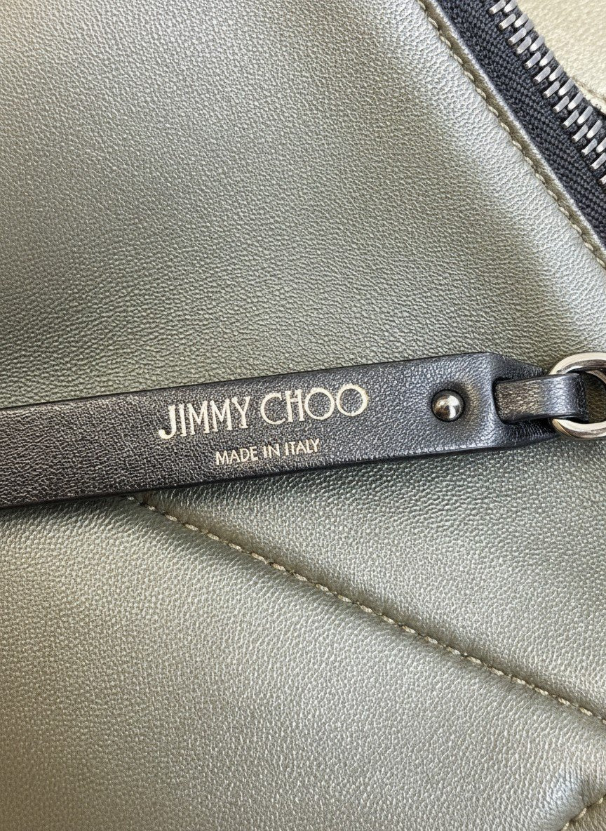 Jimmy Choo Raven Shoulder Bag – Khaki Leather