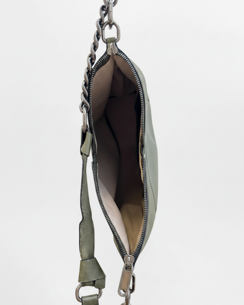 Jimmy Choo Raven Shoulder Bag – Khaki Leather