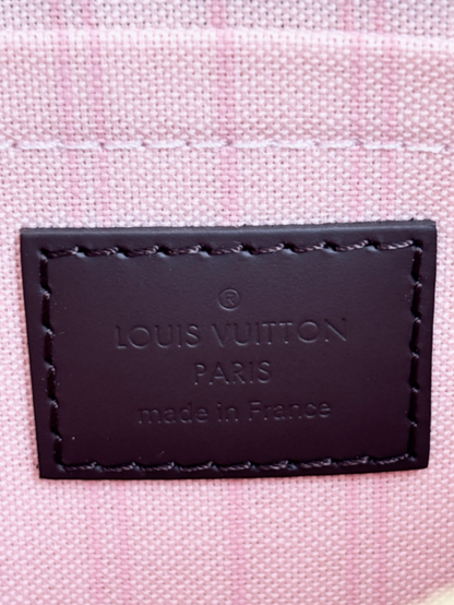 Louis Vuitton Neverfull Pochette — Damier Ebene / Rose Ballerine