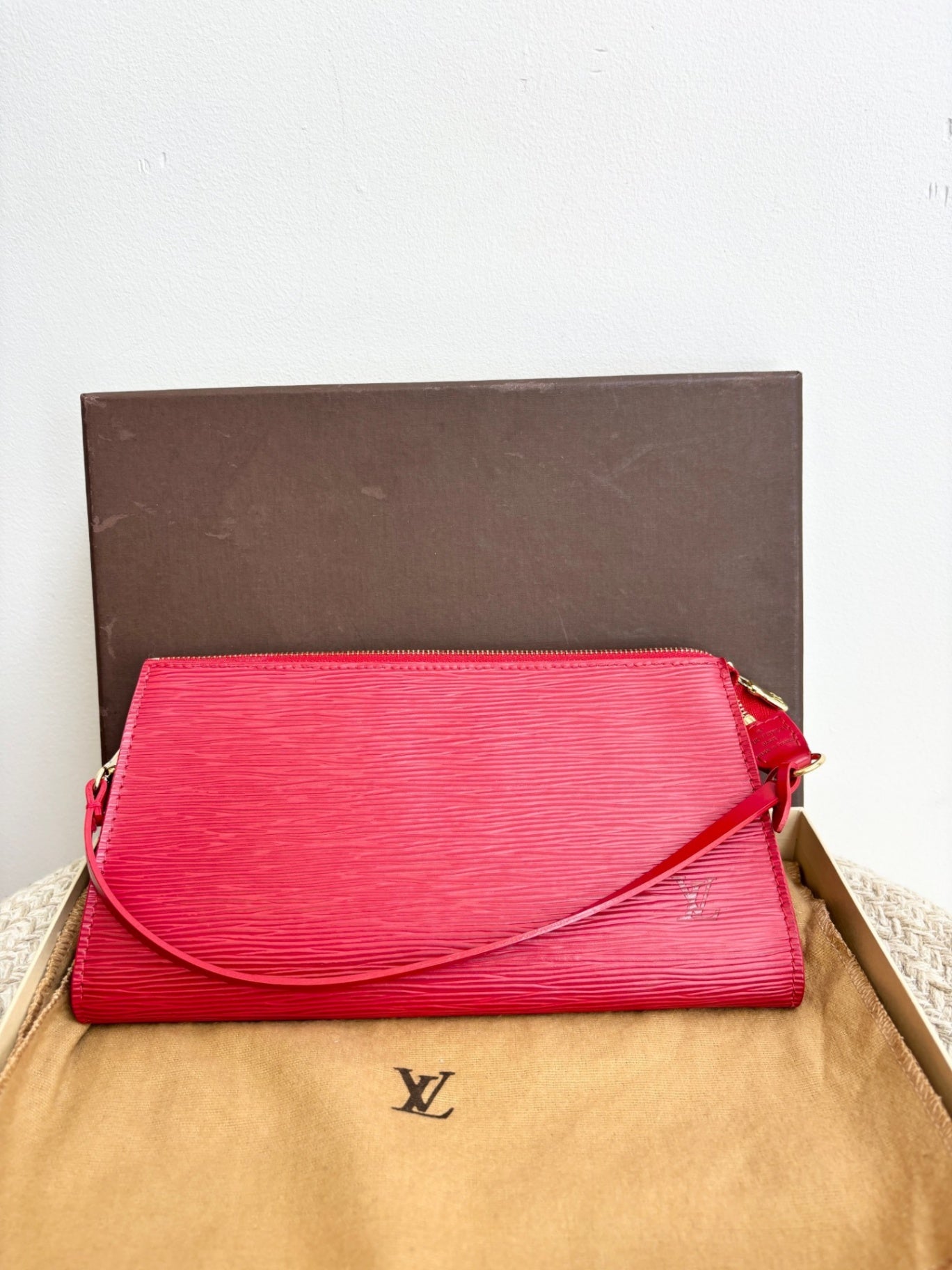 Louis Vuitton Pochette Accessoires — Red Epi Leather