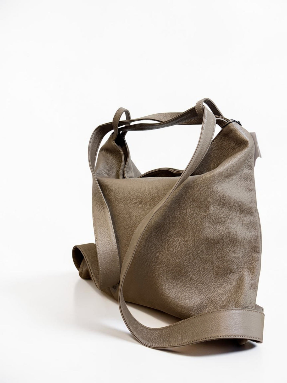 Vestirsi Taupe Italian Leather Slouchy Hobo Bag — New With Tags