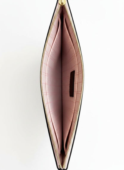 Louis Vuitton Neverfull Pochette — Damier Ebene / Rose Ballerine