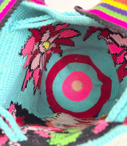 Handwoven Wayuu Mochila Bag — Frida Kahlo Design with Tassels
