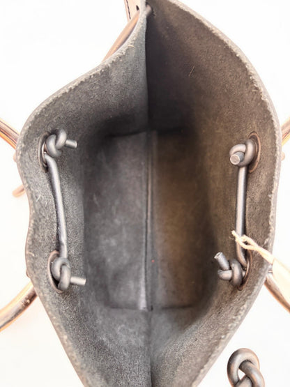 Kozha Numbers Black Leather Tote — Silver Ring Handles