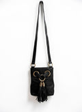 Michael Kors Black Patent Leather Tassel Shoulder Bag