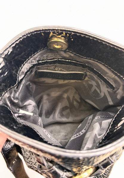 Michael Kors Black Patent Leather Tassel Shoulder Bag