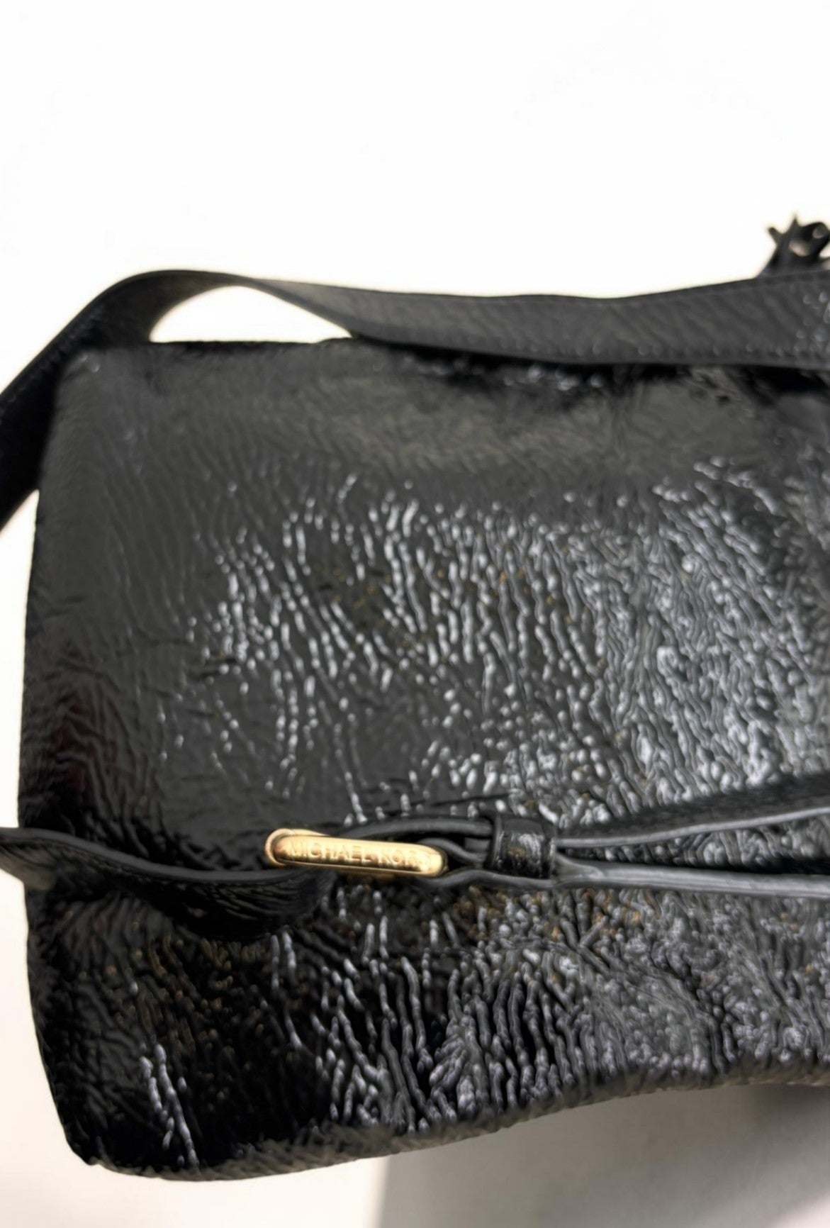 Michael Kors Black Patent Leather Tassel Shoulder Bag