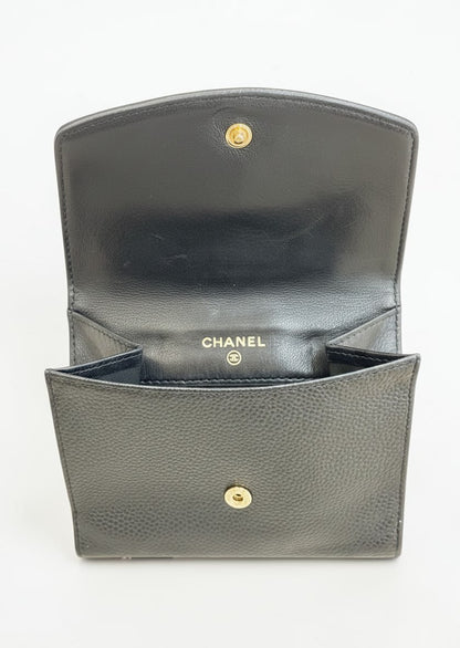 Chanel Vintage Small Caviar Black Wallet