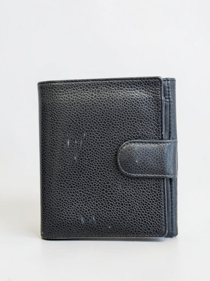Chanel Vintage Small Caviar Black Wallet