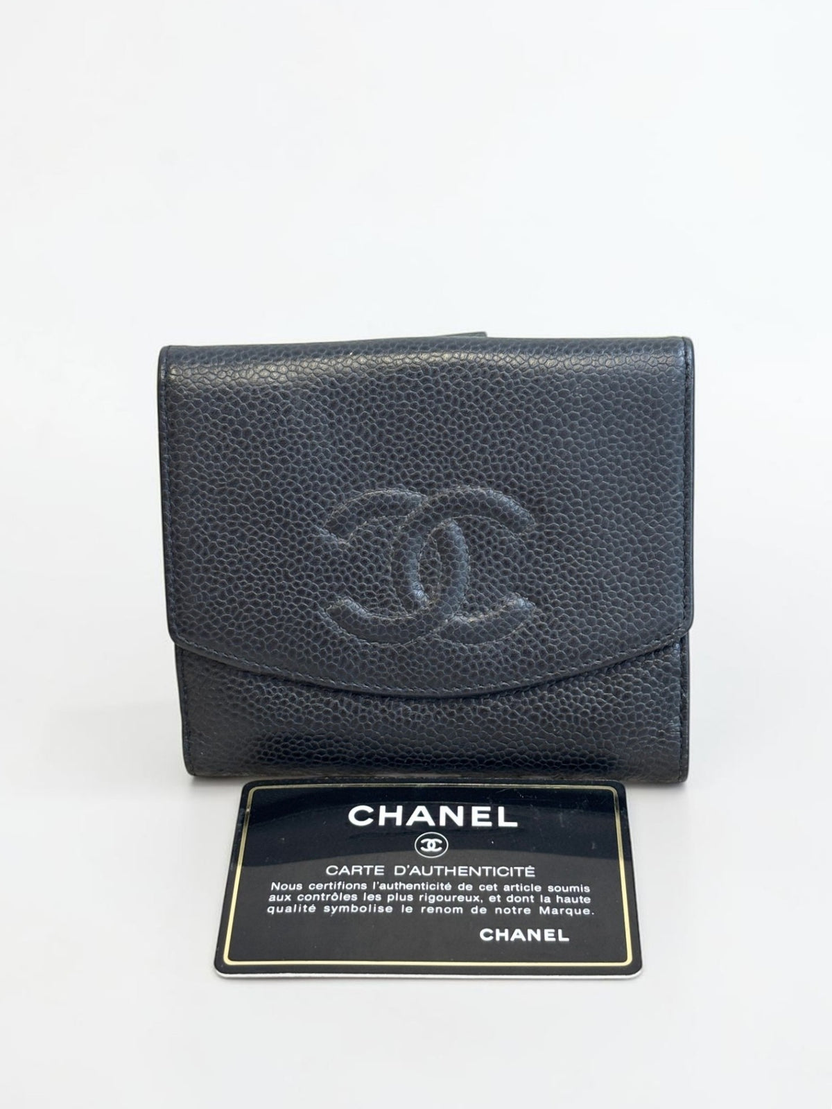 Chanel Vintage Small Caviar Black Wallet