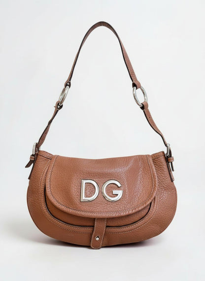Dolce & Gabbana Vintage Model Brown Leather Logo Handbag