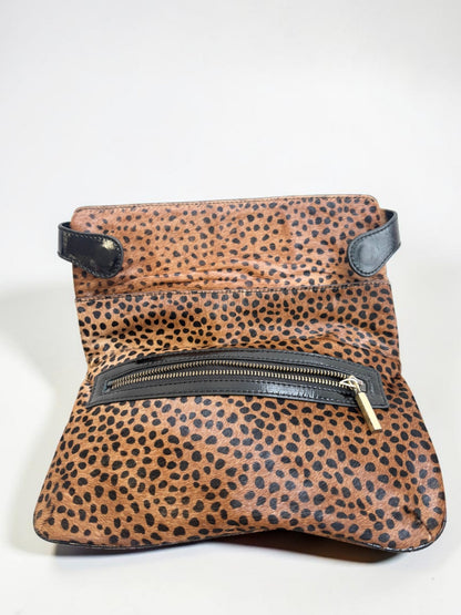 Estilo Emporio Leather Leopard and Black Clutch