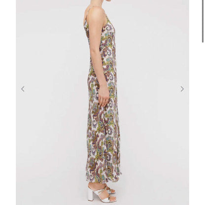Scanlan Theodore Slip Silk Dress Paisley Scarf Print 6 RRP $850