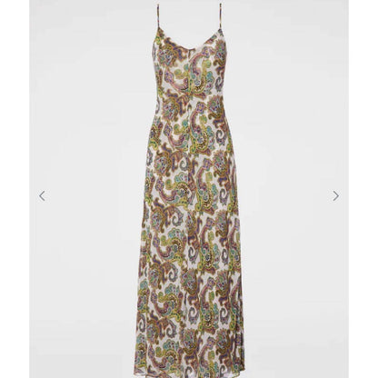 Scanlan Theodore Slip Silk Dress Paisley Scarf Print 6 RRP $850