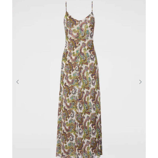 Scanlan Theodore Slip Silk Dress Paisley Scarf Print 6 RRP $850