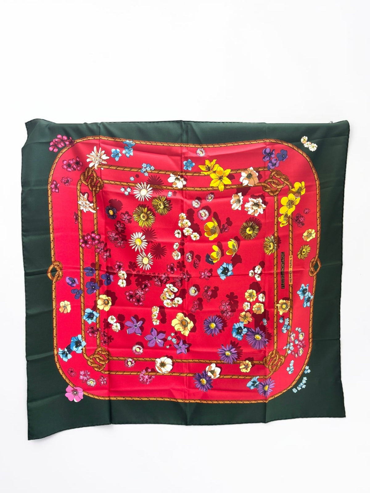 Hermès Fleurs De Montagne Vintage Silk Scarf 90