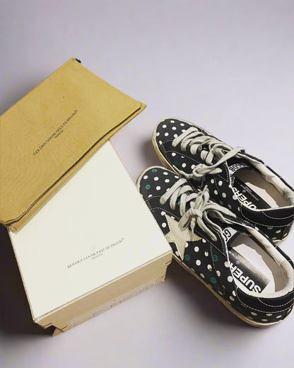 Golden Goose Superstar Sneakers – Black Polka Dot Print, NWT in Box- Size 37