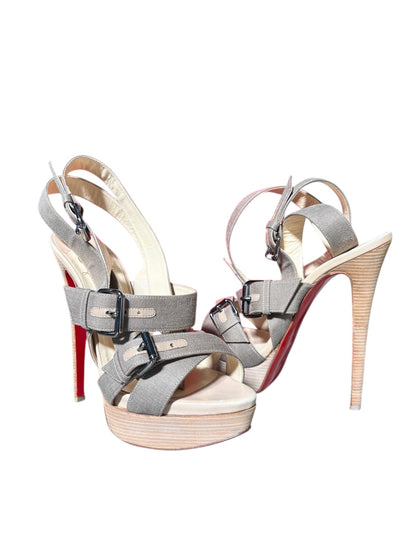 Christian Louboutin Toutenkaboucle 150 Sandals – Taupe – Size 37.5