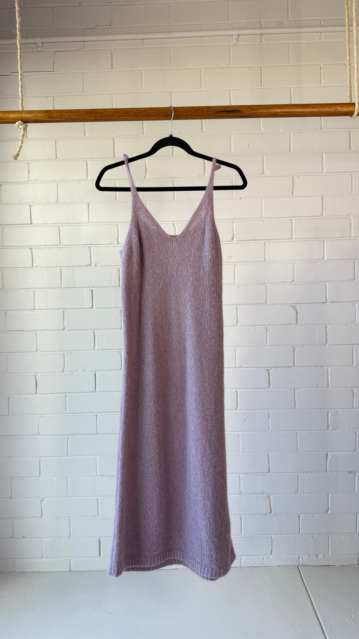Dries Van Noten Lilac Alpaca Wool Slip Midi Dress Size M – Like New
