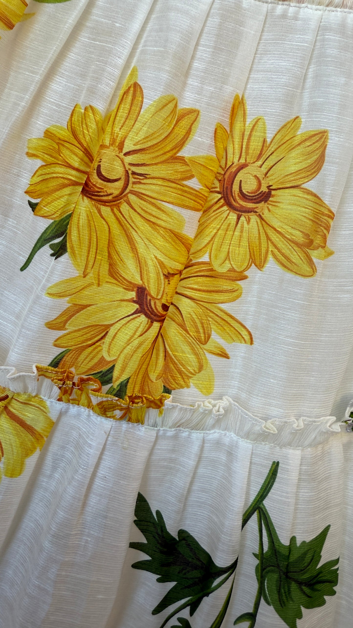 Leo Lin Marguerite Blanche Swan Maxi Dress Size 10 Floral Ruffle