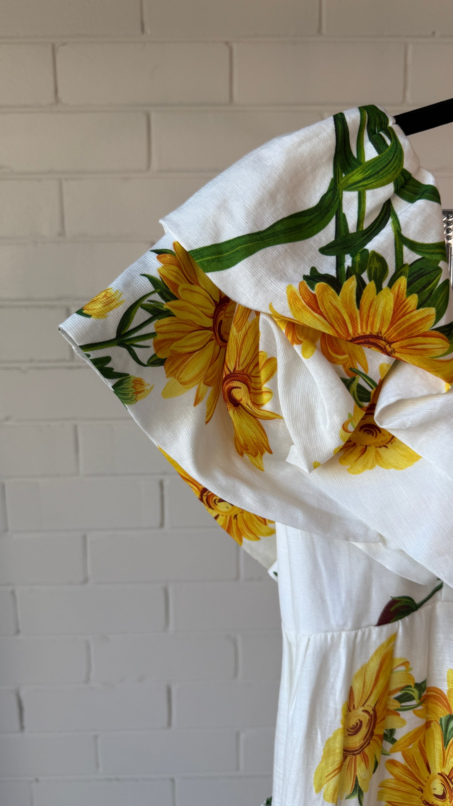 Leo Lin Marguerite Blanche Swan Maxi Dress Size 10 Floral Ruffle