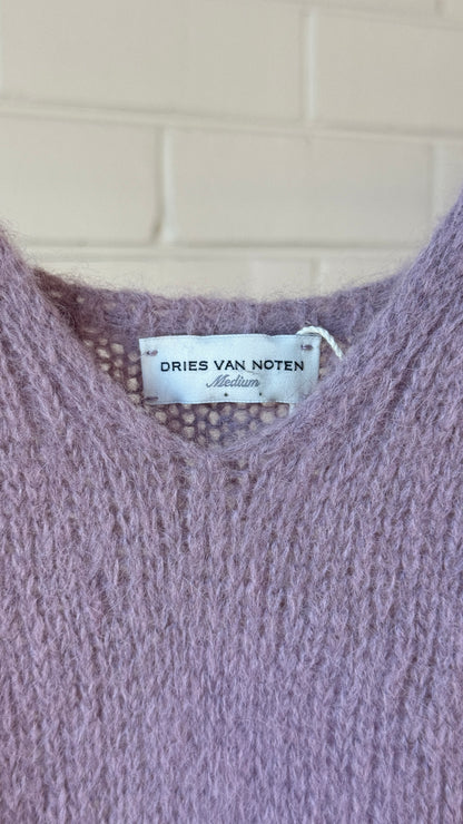 Dries Van Noten Lilac Alpaca Wool Slip Midi Dress Size M – Like New
