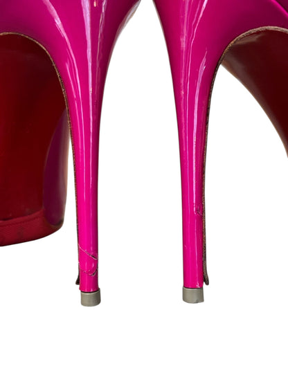 Christian Louboutin Pigalle Follies 100 Patent Pumps – Indian Rose – Size 37.5