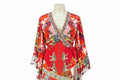 Camilla Kimono Cross Over Dress in Hangzhou Hollywood print, kimono sleeve detail