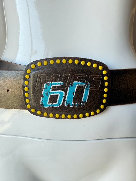 Miss Sixty Leather Belt – Vintage Y2K Logo Buckle Black Designer