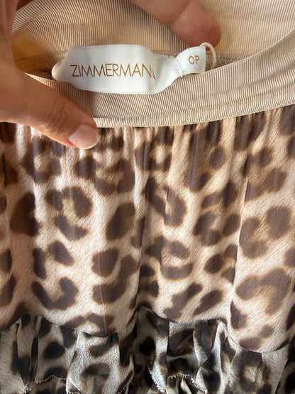 Zimmerman Leopard Tiered Skirt- 0