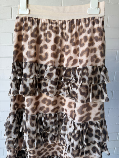 Zimmerman Leopard Tiered Skirt- 0