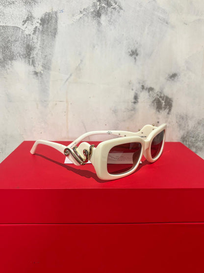 Linda Farrow x Bea Bongiasca Rectangular Sunglasses – White Acetate – New with Original Packaging – RRP $552