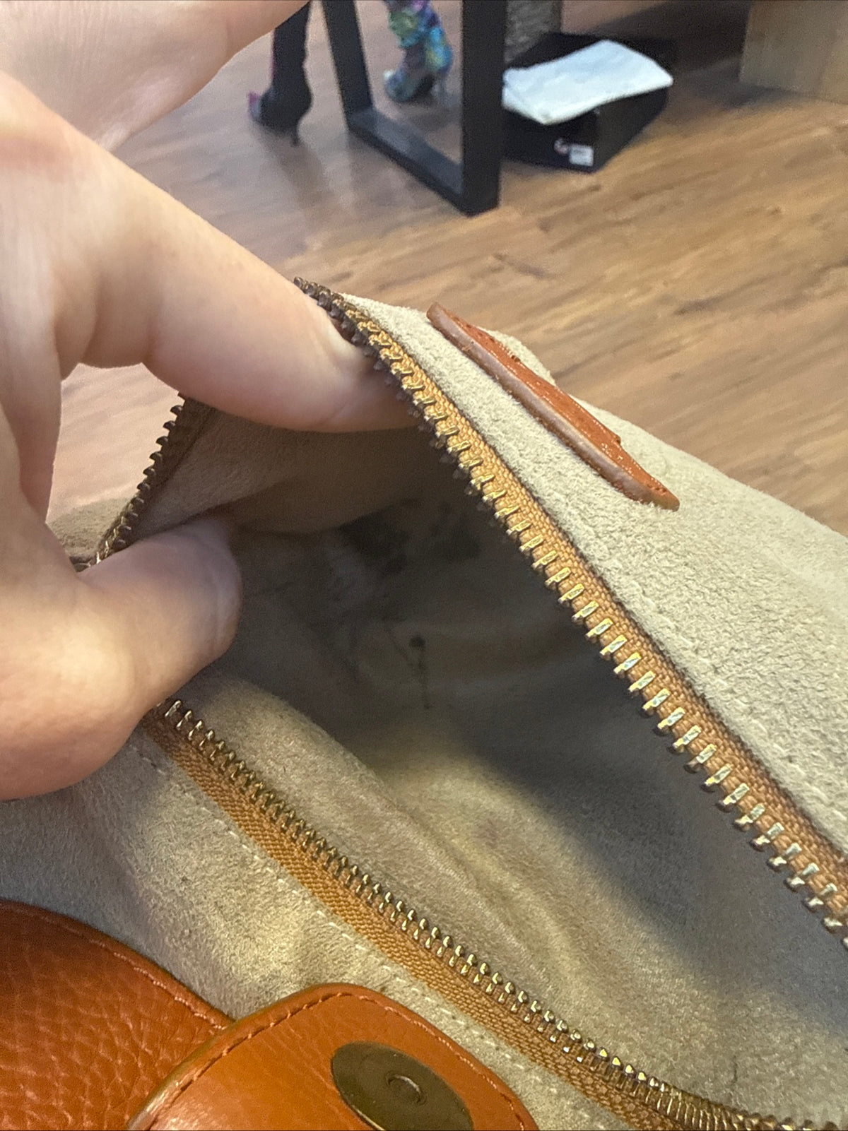 Mulberry Shoulder Bag — Brown & White Leather