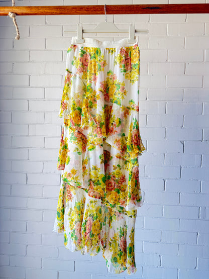 Zimmerman Golden Surfer Tiered Skirt- 0