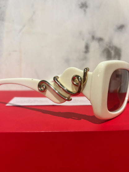 Linda Farrow x Bea Bongiasca Rectangular Sunglasses – White Acetate – New with Original Packaging – RRP $552