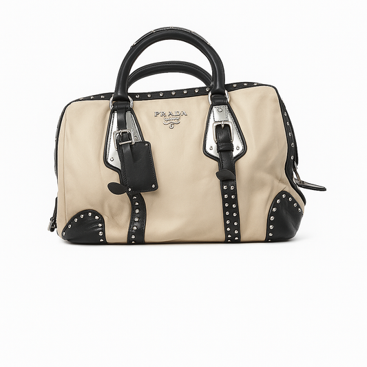 Black Prada Canapa Medium Tote with SIgniture Logo Print