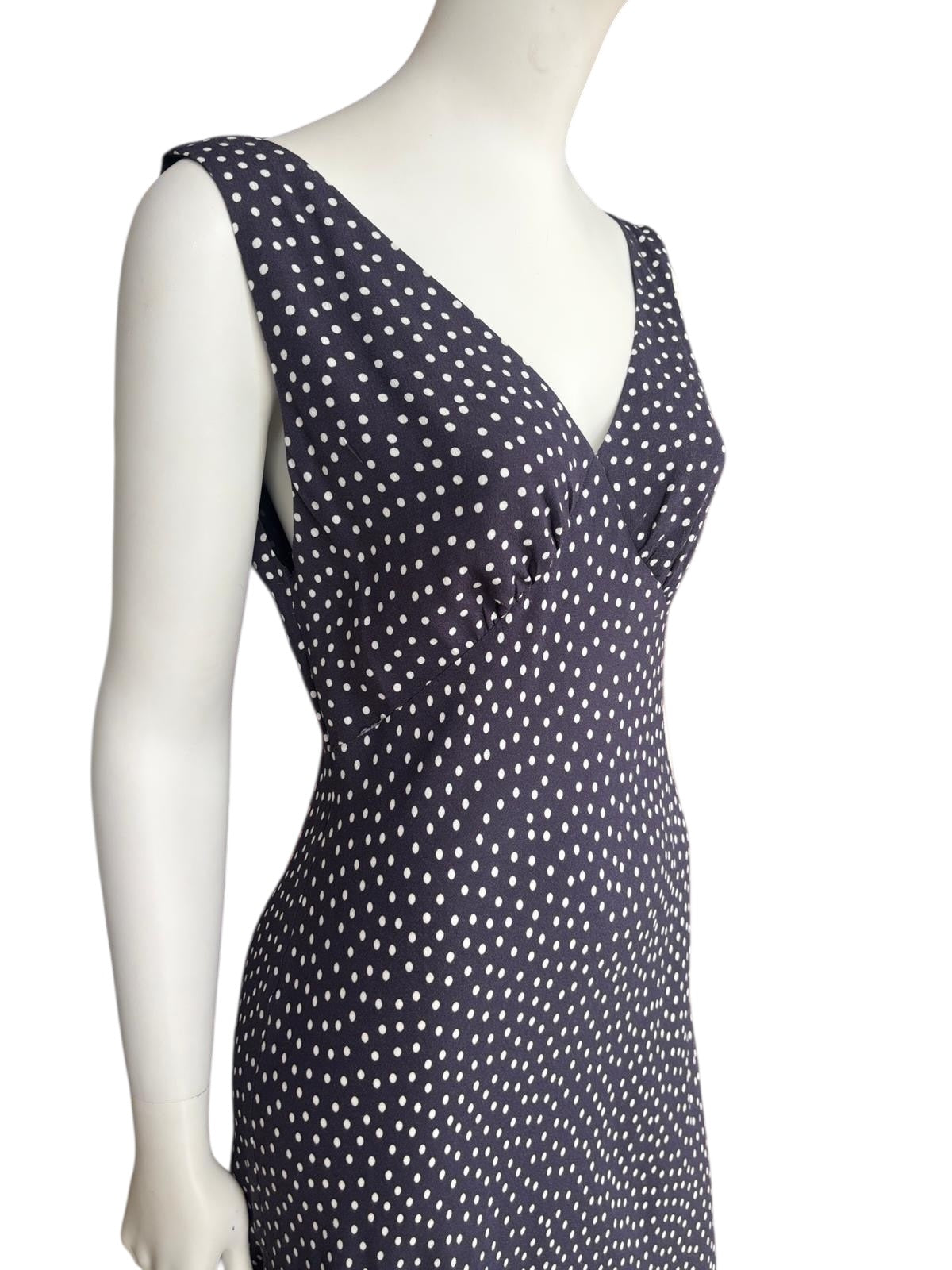 Rixo blue pokadot maxi dress