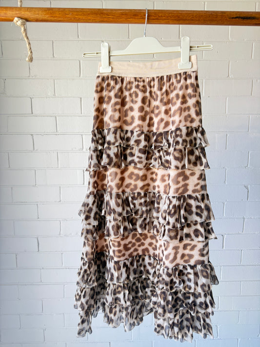 Zimmerman Leopard Tiered Skirt- 0