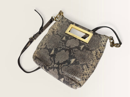 Michael Kors Python Embossed Leather Crossbody Bag – Gold Hardware
