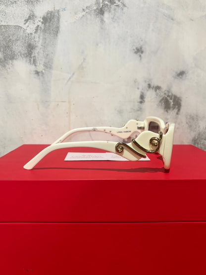 Linda Farrow x Bea Bongiasca Rectangular Sunglasses – White Acetate – New with Original Packaging – RRP $552