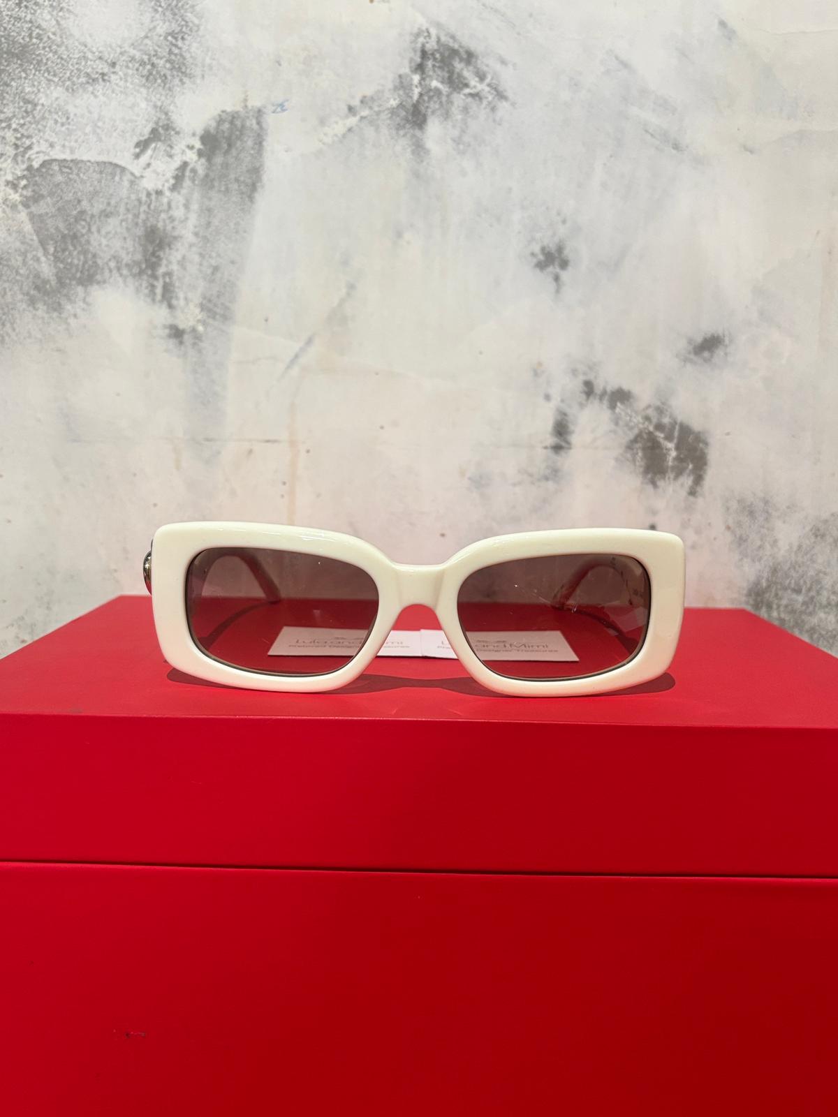 Linda Farrow x Bea Bongiasca Rectangular Sunglasses – White Acetate – New with Original Packaging – RRP $552