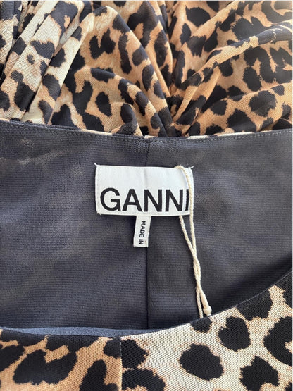 Ganni leapord print mini dress - size 34