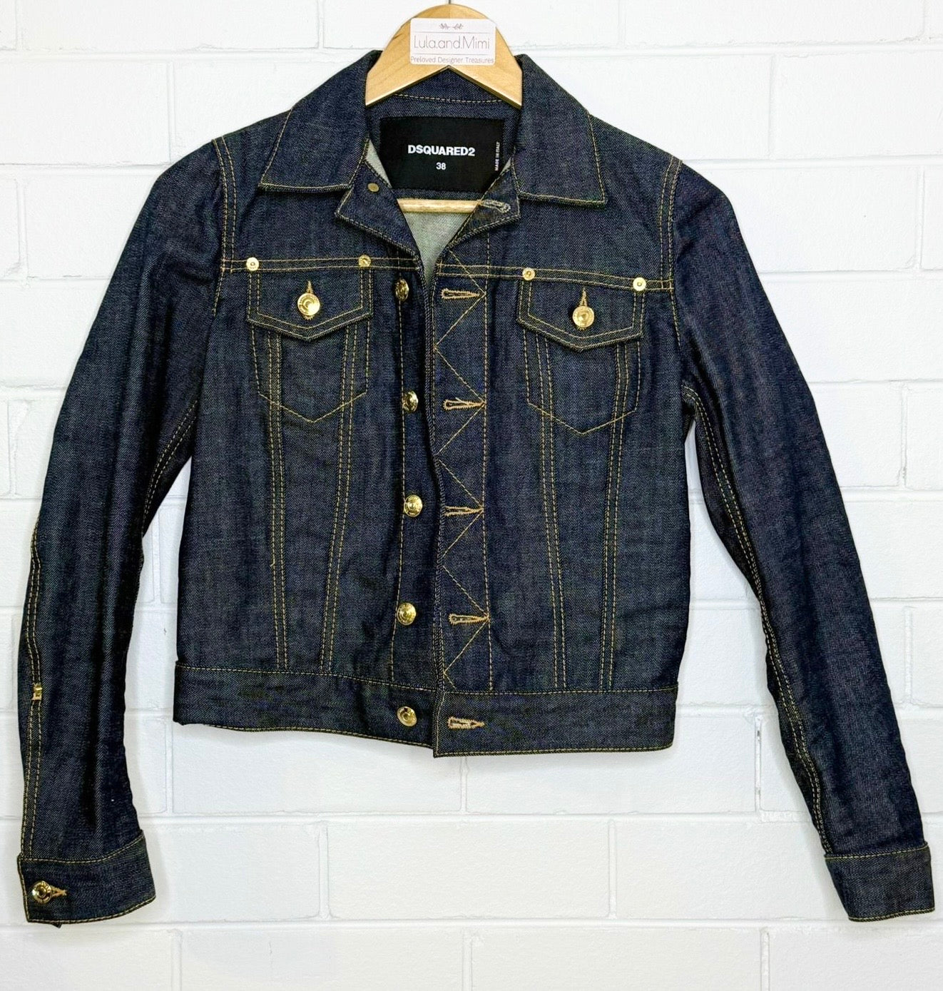 Dsquared2 Denim Jacket & Skirt Set SZ 38/40 Dark Wash NWT Condition