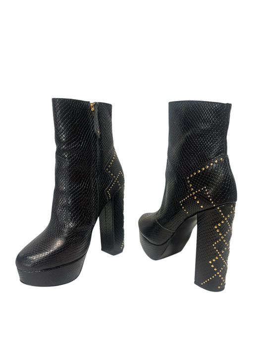 Camilla Platform Boots – Flight Of Amun-Ra – Black Studded Snakeskin Emboss – RRP $568- 39