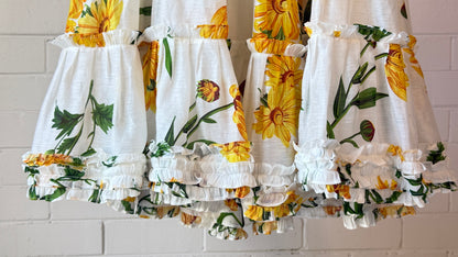 Leo Lin Marguerite Blanche Swan Maxi Dress Size 10 Floral Ruffle