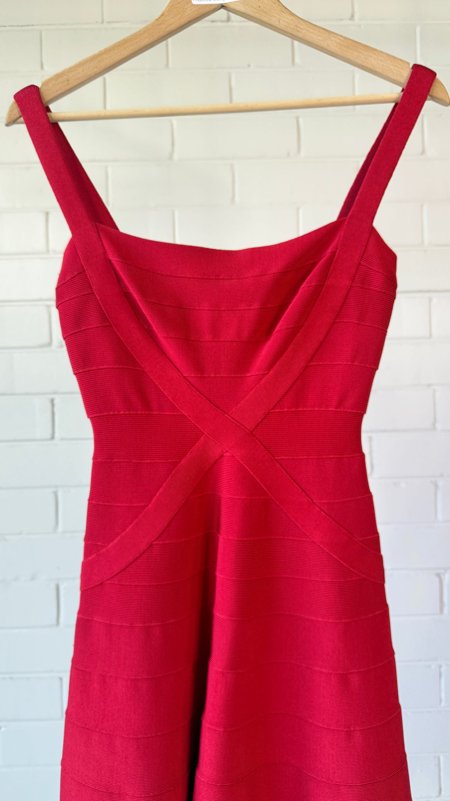 Herve Leger Red Mini Dress- Size XS