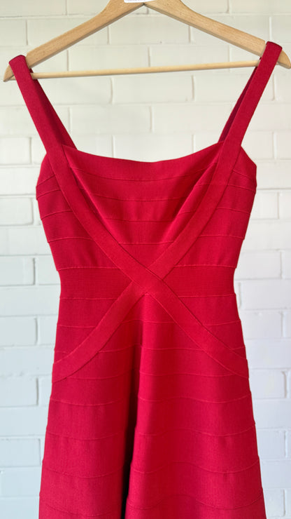 Herve Leger Red Mini Dress- Size XS