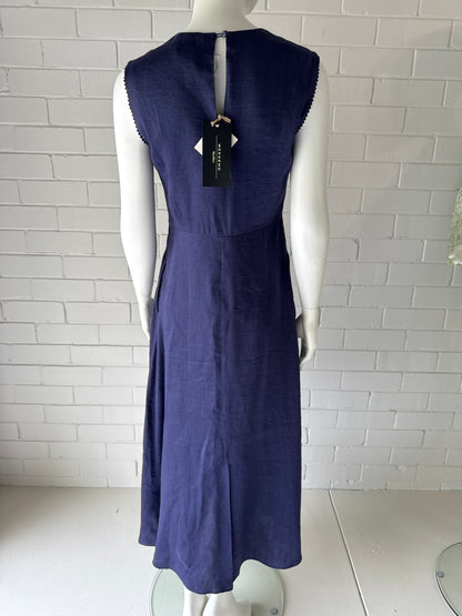Max Mara Navy Sleeveless Midi Dress NWT Italian Designer- Size EU38