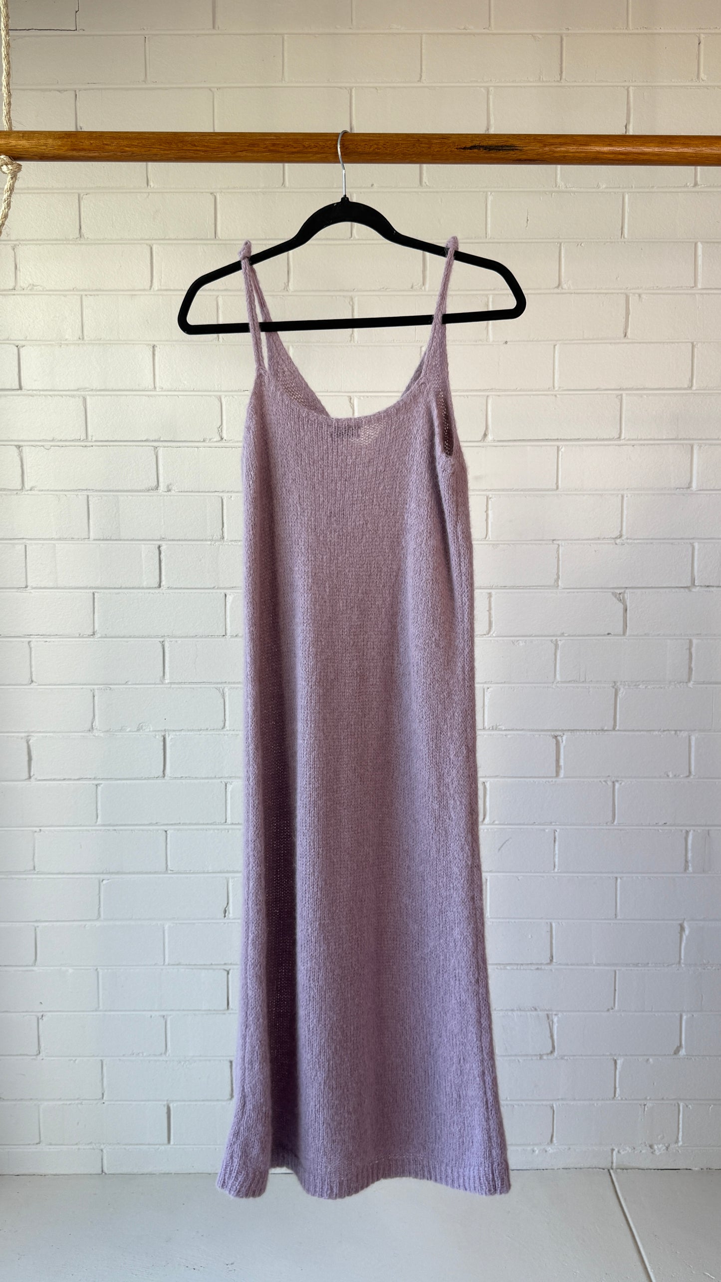 Dries Van Noten Lilac Alpaca Wool Slip Midi Dress Size M – Like New