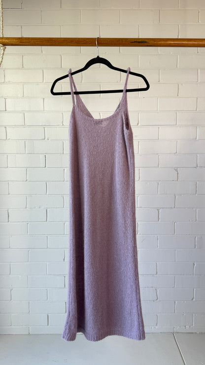 Dries Van Noten Lilac Alpaca Wool Slip Midi Dress Size M – Like New
